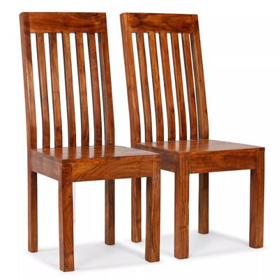 Vidaxl Dining Chairs 2 Pcs Solid Wood, Solid Wood Dining Chairs Uk