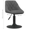 vidaXL Dining Chair Dark grey Velvet, Steel Adjustable Dining Chair
