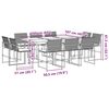 vidaXL Garden Dining Set Black, Cream White