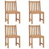 vidaXL Patio Chair Set of 4 Warm Teak Solid Teak Wood Standard Durable
