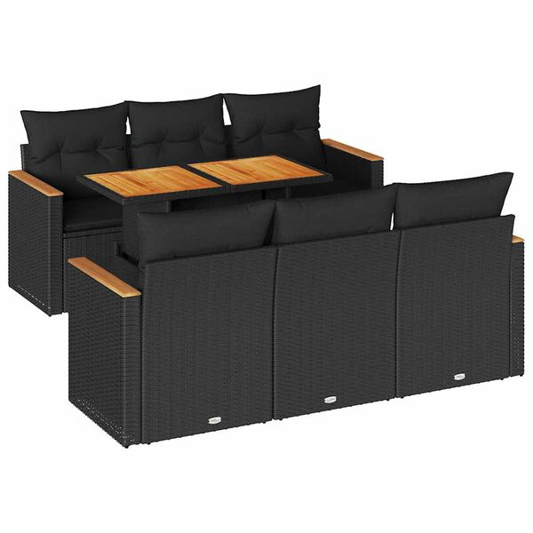 vidaXL Garden Sofa Set Black