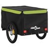 vidaXL Bike Trailer Black and Green 66.1 lb Iron