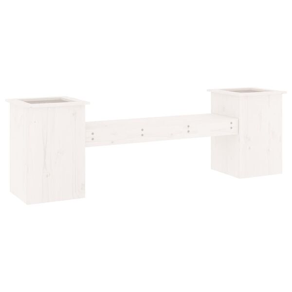 vidaXL Planter Bench White Solid pine wood Large Planters