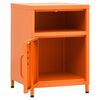 vidaXL Nightstand Set of 2 Orange Steel Medium Levelers Nightstand