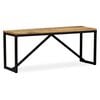 vidaXL Bench Wood with Black Legs Solid Mango Wood, Steel Medium Durable