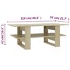 vidaXL Coffee Table Sonoma Oak 43.3"x21.7"x16.5" Engineered Wood