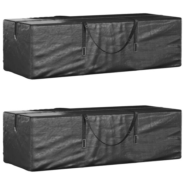 vidaXL Christmas Tree Storage Bag Set of 2 Black Polyethylene Large