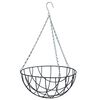 Nature Hanging Basket Grey and Brown Plastic-coated metal wire, Coco fiber