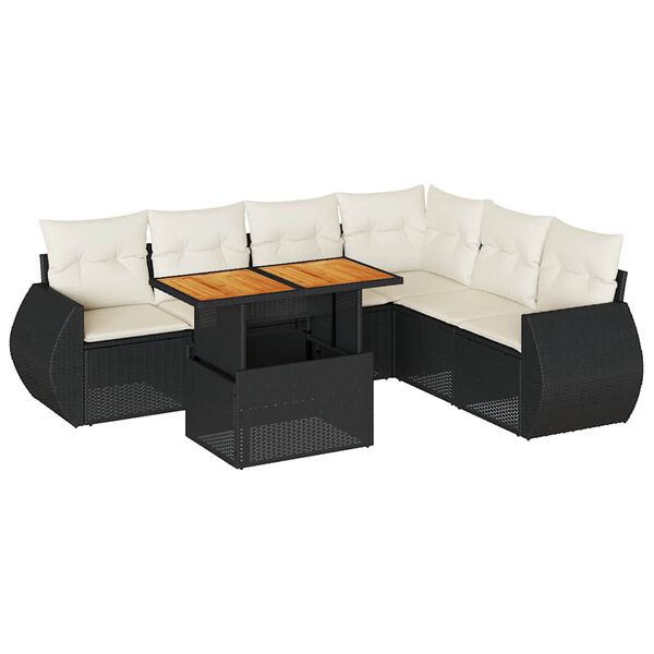vidaXL Garden Sofa Set Black
