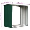 vidaXL Log Storage Shed Galvanized Steel 67.7"x35.8"x60.6" Green