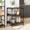 vidaXL Kitchen Trolley Brown Oak 23.6"x16.1"x31.7" Engineered Wood