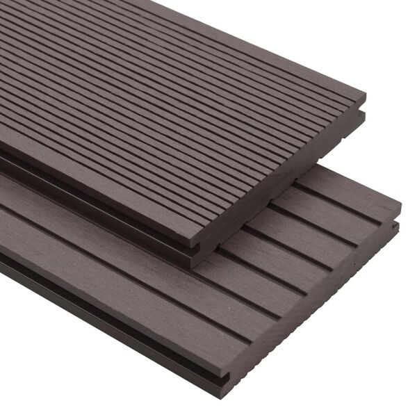 vidaXL WPC Solid Decking Boards with Accessories 32.8 '² 7.2 ' Dark Brown (5x45010)