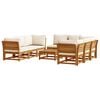 vidaXL Garden Lounge Set Cream White, Natural Wood
