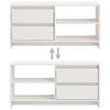 vidaXL TV Cabinet White Solid Pinewood Medium TV Cabinet Rectangular