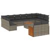 vidaXL Garden Sofa Set Grey PE Rattan Large UV-resistant materials