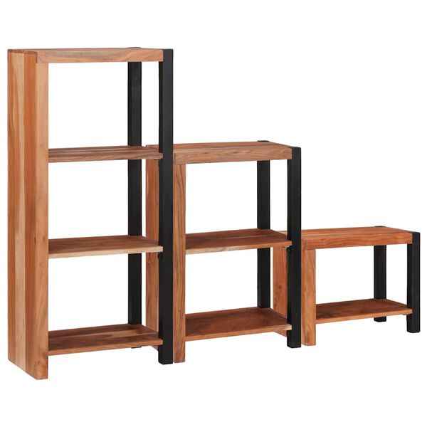 vidaXL Bookshelf 3 pcs Brown 50 x 30 x 110 cm Solid Acacia wood