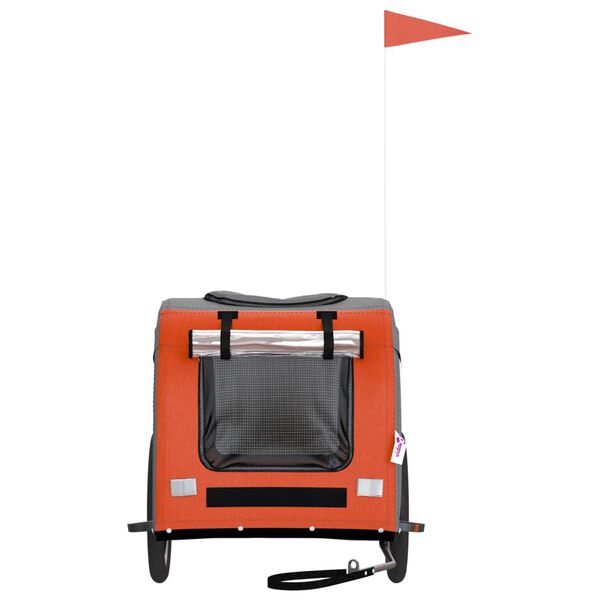 vidaXL Pet Bike Trailer Orange Oxford fabric Small Durable