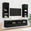 vidaXL TV Wall Cabinets 2 pcs Black Oak 15.75 x 11.81 x 15.75 in