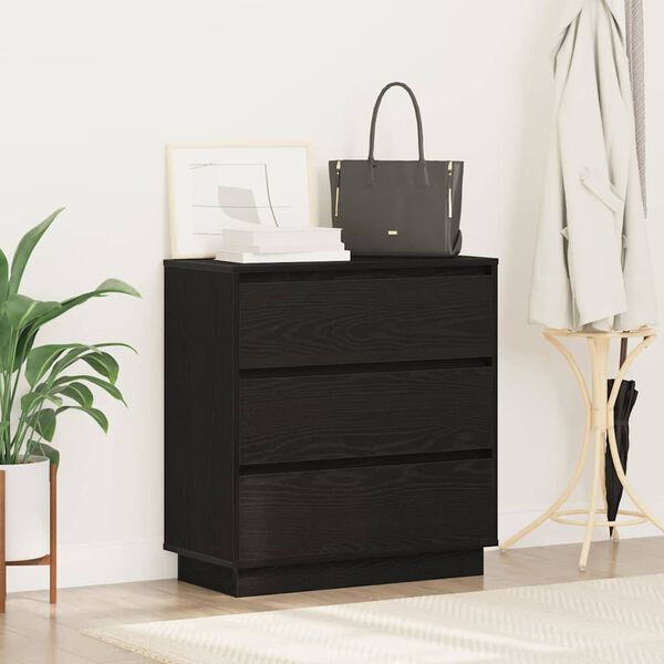 vidaXL Bedside Cabinet with Black 71 x 34.5 x 75 cm Engineered wood