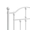 vidaXL Bed Frame White Powder-Coated Steel Small Double Bed Frame