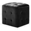 vidaXL Pouffe Black Velvet fabric, wood Small Durable Cube Ottoman