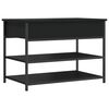 vidaXL Shoe Bench Black Engineered wood and metal Adjustable Feet