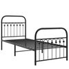 vidaXL Bed Frame Black Steel Twin Stylish Durable Metal Bed Frame