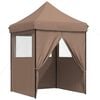 vidaXL Foldable Party Tent Pop-Up with 4 Sidewalls Brown