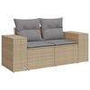 vidaXL Garden Sofa Set Beige PE rattan Full Set Adjustable Armrests