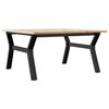 vidaXL Coffee Table Y-Frame 31.5"x31.5"x17.7" Solid Wood Pine and Steel