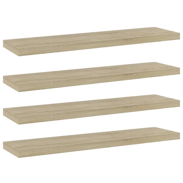 vidaXL Shelf Set of 4 Sonoma oak Engineered wood Extra Narrow Simple