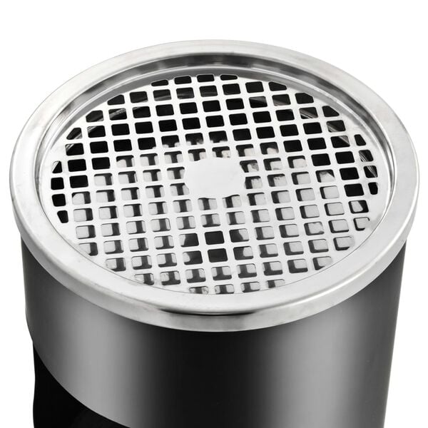 vidaXL Ashtray Dustbin Hotel 7.9 gal Steel Black