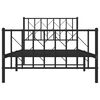 vidaXL Bed Frame Black Powder-Coated Steel 39.4 x 78.7 in Sturdy