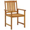 vidaXL Patio Chair Set of 4 Natural wood, Red