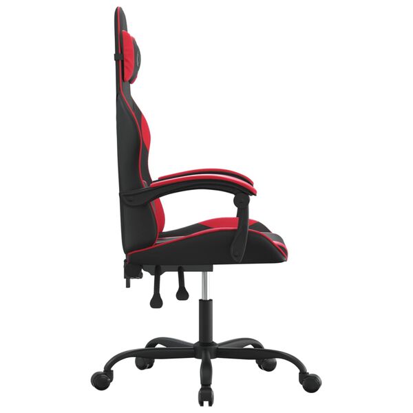 vidaXL Gaming Chair Black and Red Faux Leather