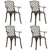 vidaXL Bistro Set Bronze Cast Aluminum Standard Durable Bistro Set