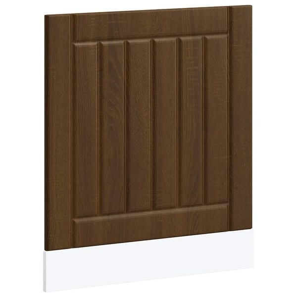 vidaXL Brown Oak Dishwasher Panel Engineered Wood Standard Size Durable