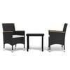 vidaXL Garden Dining Set Black