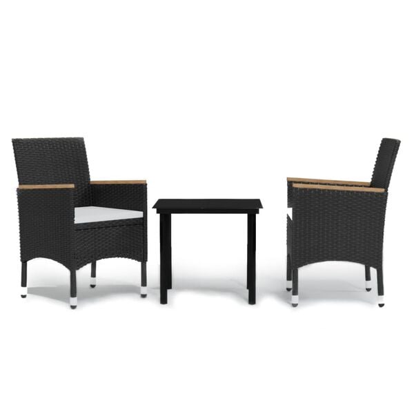 vidaXL Garden Dining Set Black