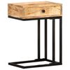 vidaXL Side Table Natural Solid mango wood with powder-coated steel Medium