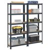 vidaXL 5-Layer Storage Shelves 2 pcs Anthracite Steel&Engineered Wood