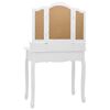 vidaXL Dressing Table Set with Stool White 31.5x27.2x55.5" Paulownia Wood