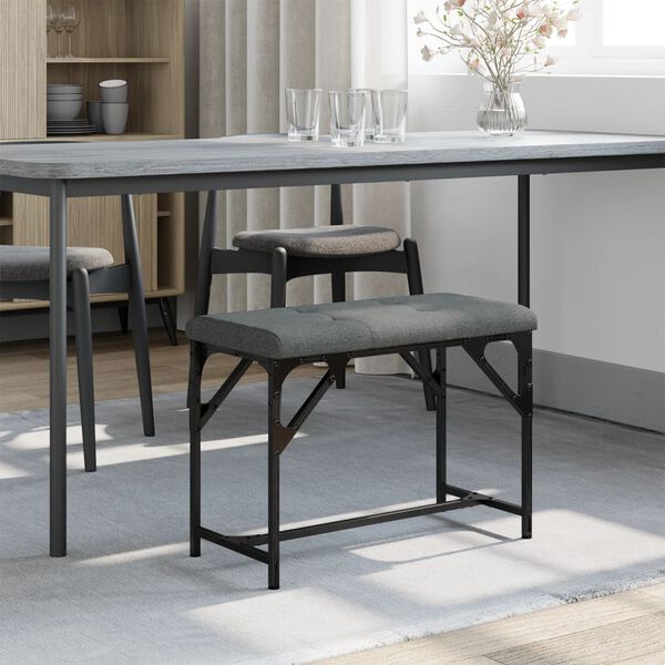 vidaXL Dining Bench Dark Grey, Powder-Coated Steel