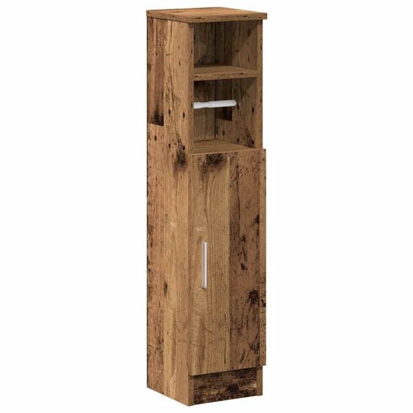 vidaXL Bathroom Cabinet Old wood Engineered wood Slim, Tall