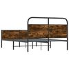 vidaXL Bed Frame Sonoma Oak Steel, Engineered Wood Double Bed Frame