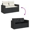 vidaXL Garden Sofa Set Black and Cream Cushions