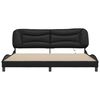 vidaXL Bed Frame Black Faux leather, metal, solid pine wood, plywood