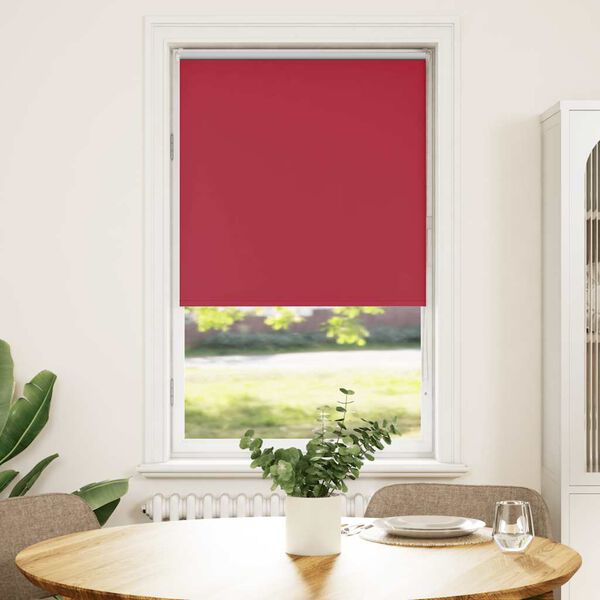 vidaXL Roller Blind Red 100% Polyester 29.5x59.1 in Height-Adjustable