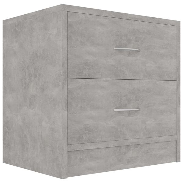 vidaXL Bedside Cabinet Set of 2 Concrete Grey Engineered Wood