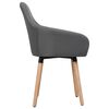 vidaXL Dining Chair Set of 2 Dark Grey Polyester and Solid Wood Standard